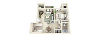  Windsor | 1 Bedroom 1 Bathroom Floor Plan