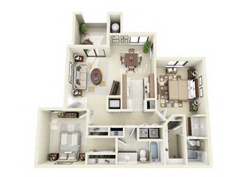Cedar Crest Two Bedroom One Bathroom 2 bedroom apartments for rent in Northeast Albuquerque