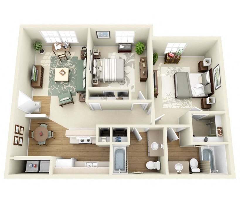 Sage 2 Bedroom 2 Bathroom floorplan Sage 2 Bedroom 2 Bathroom floorplan