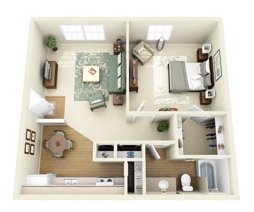 Sequoia 1 Bedroom 1 Bathroom floorplan Sequoia 1 bedroom 1 bathroom floorplan