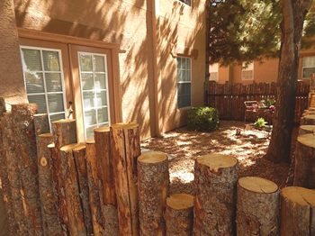 Enclosed and Fenced in Over-sized Patio at Apartment Near Santa Fe Village Dog Park