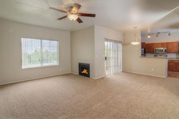 Affordable Apartments in Salt Lake City with Spacious Living Room and Gas Fireplace