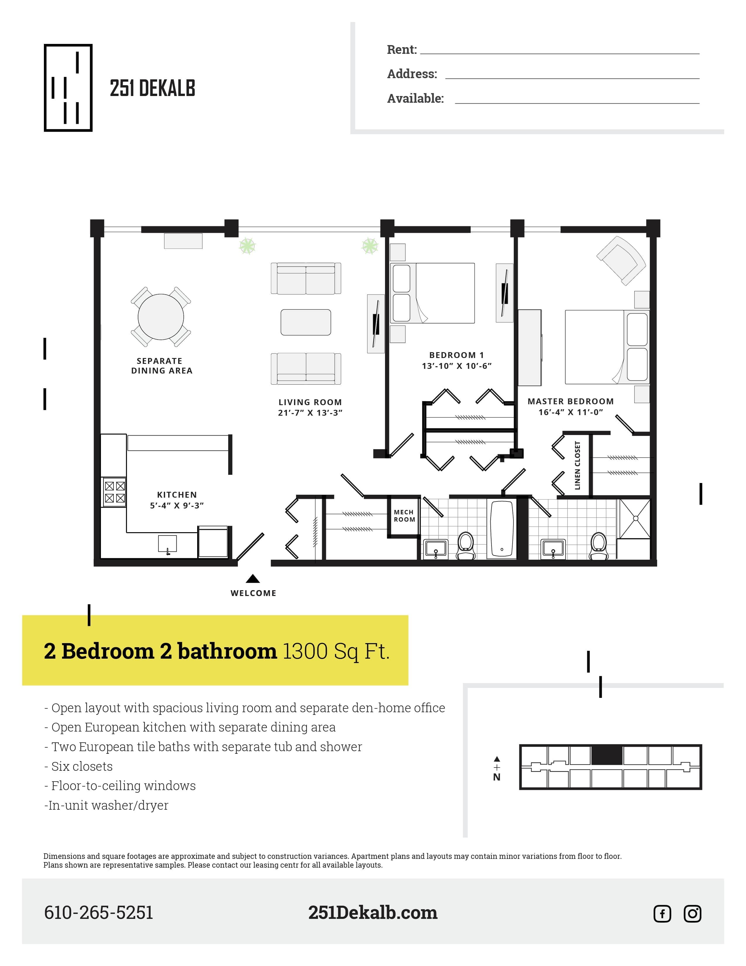 2 Bed Deluxe Floor Plan 13