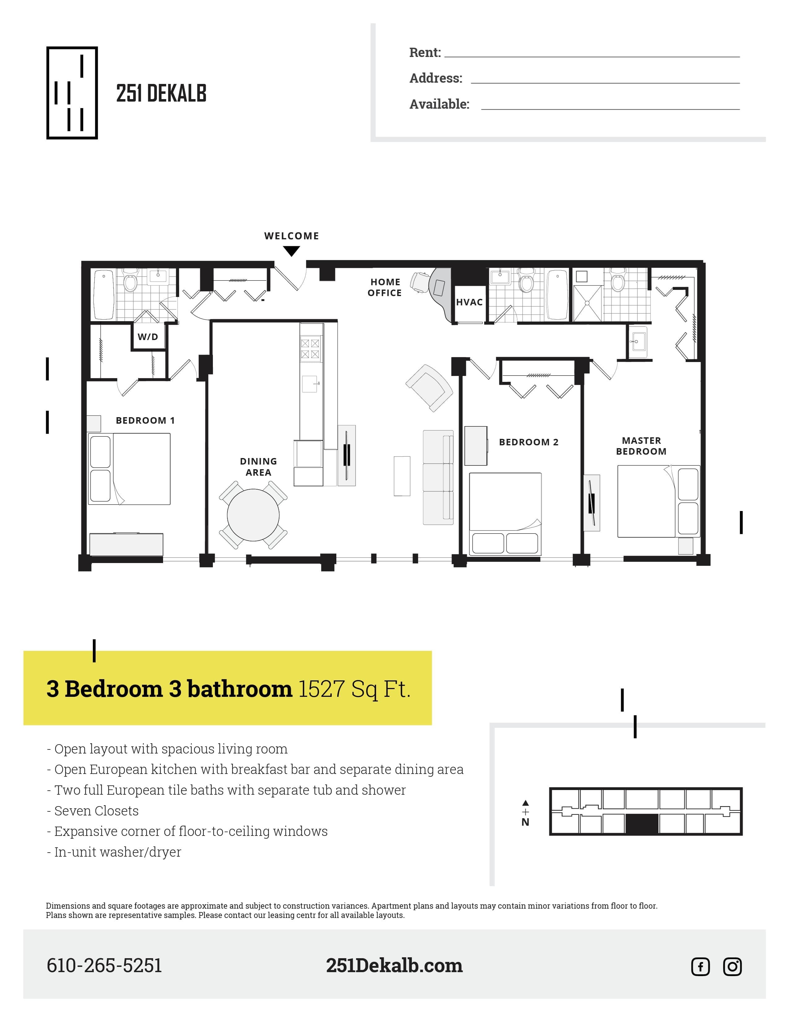 3 Bed 3 Bath Premiere Floor Plan 7
