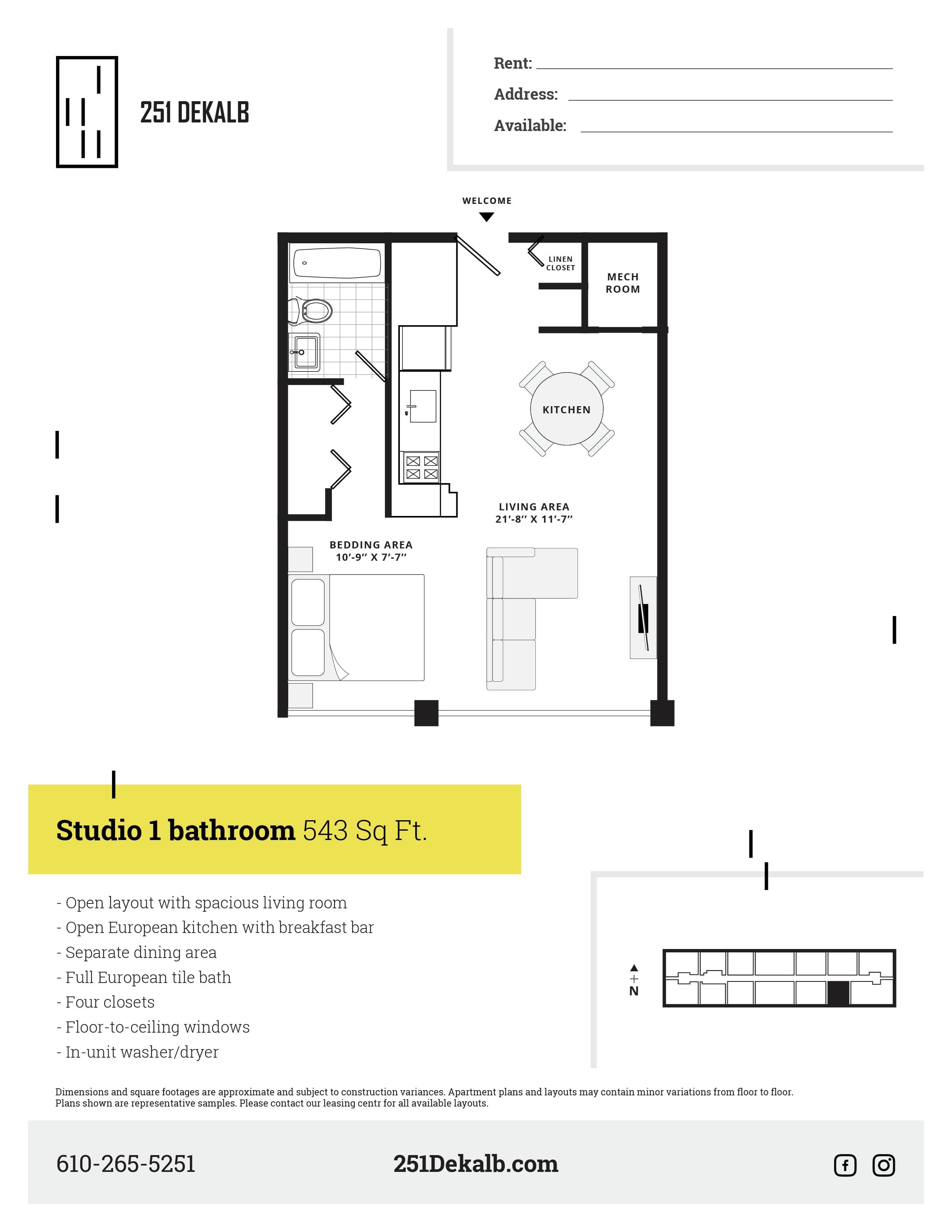 Studio Deluxe Floor Plan 8