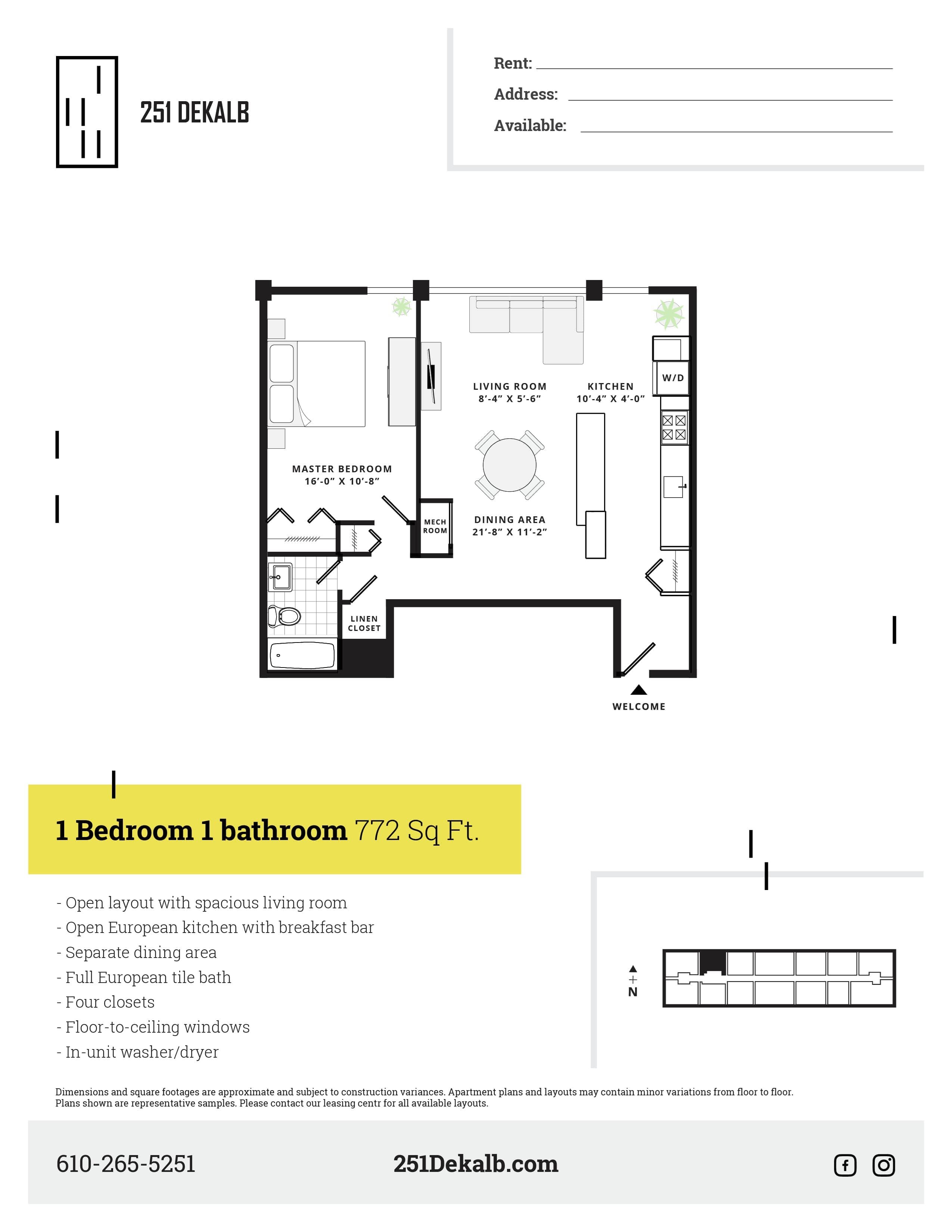 1 Bed Superior Floor Plan 12