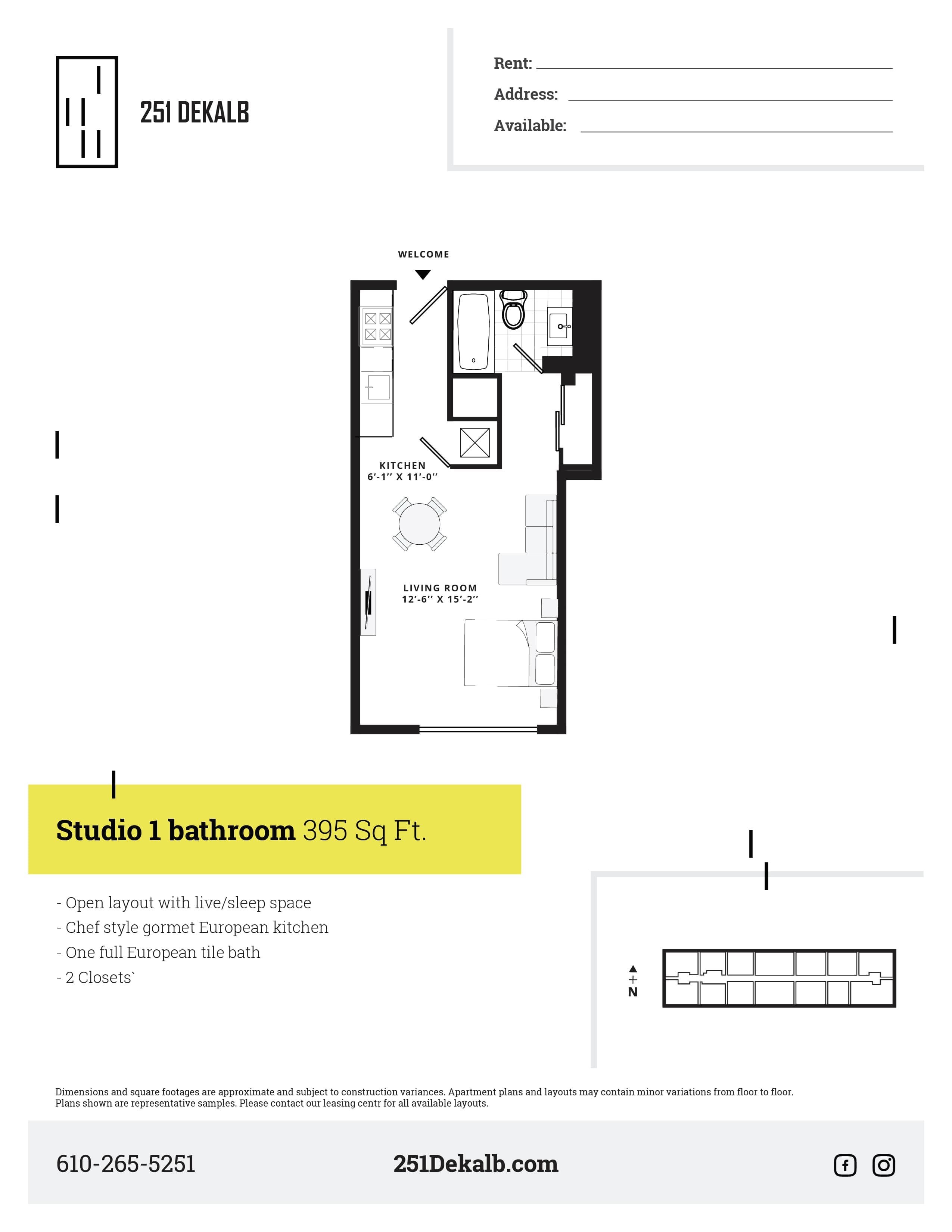 Studio Standard Floor Plan 11