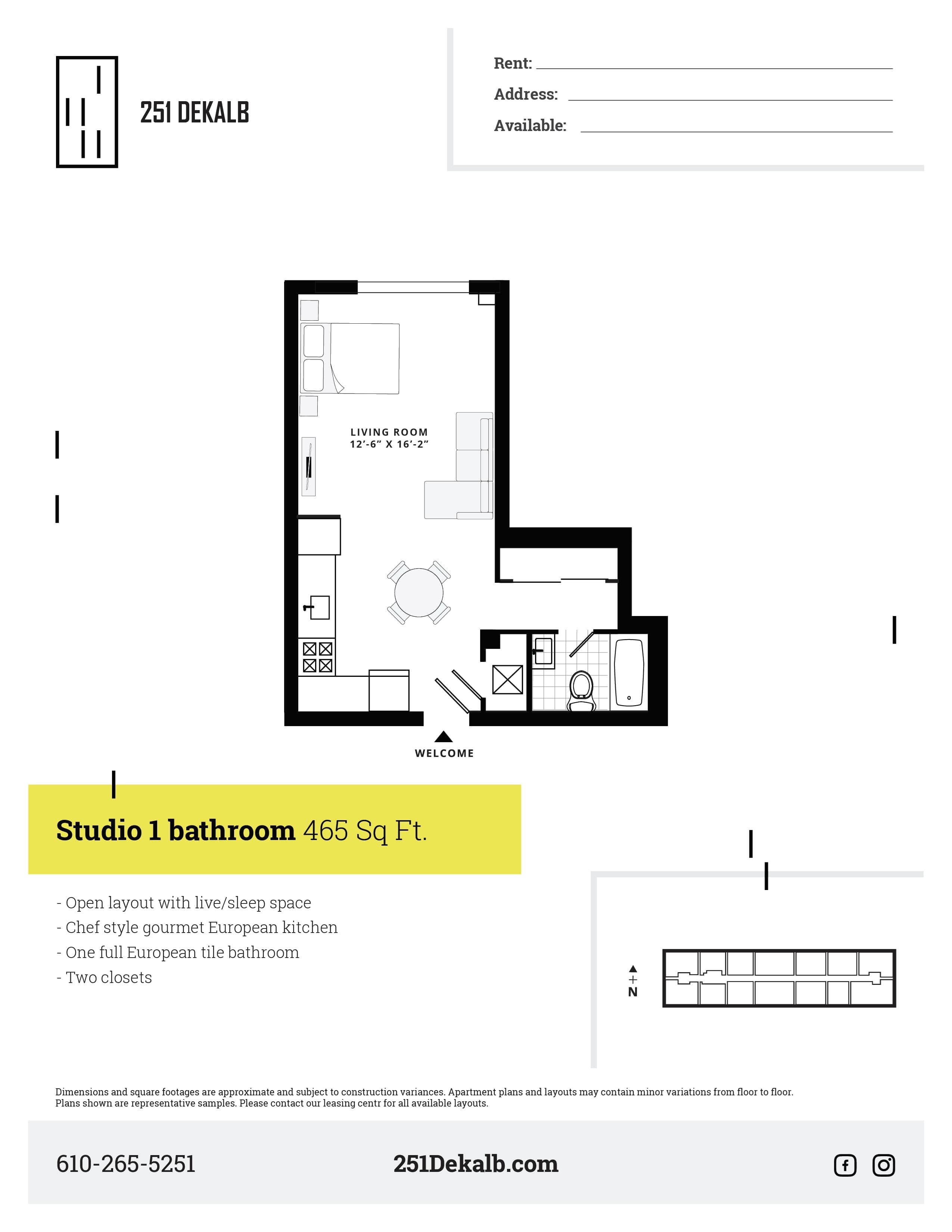 Studio Superior Floor Plan 5