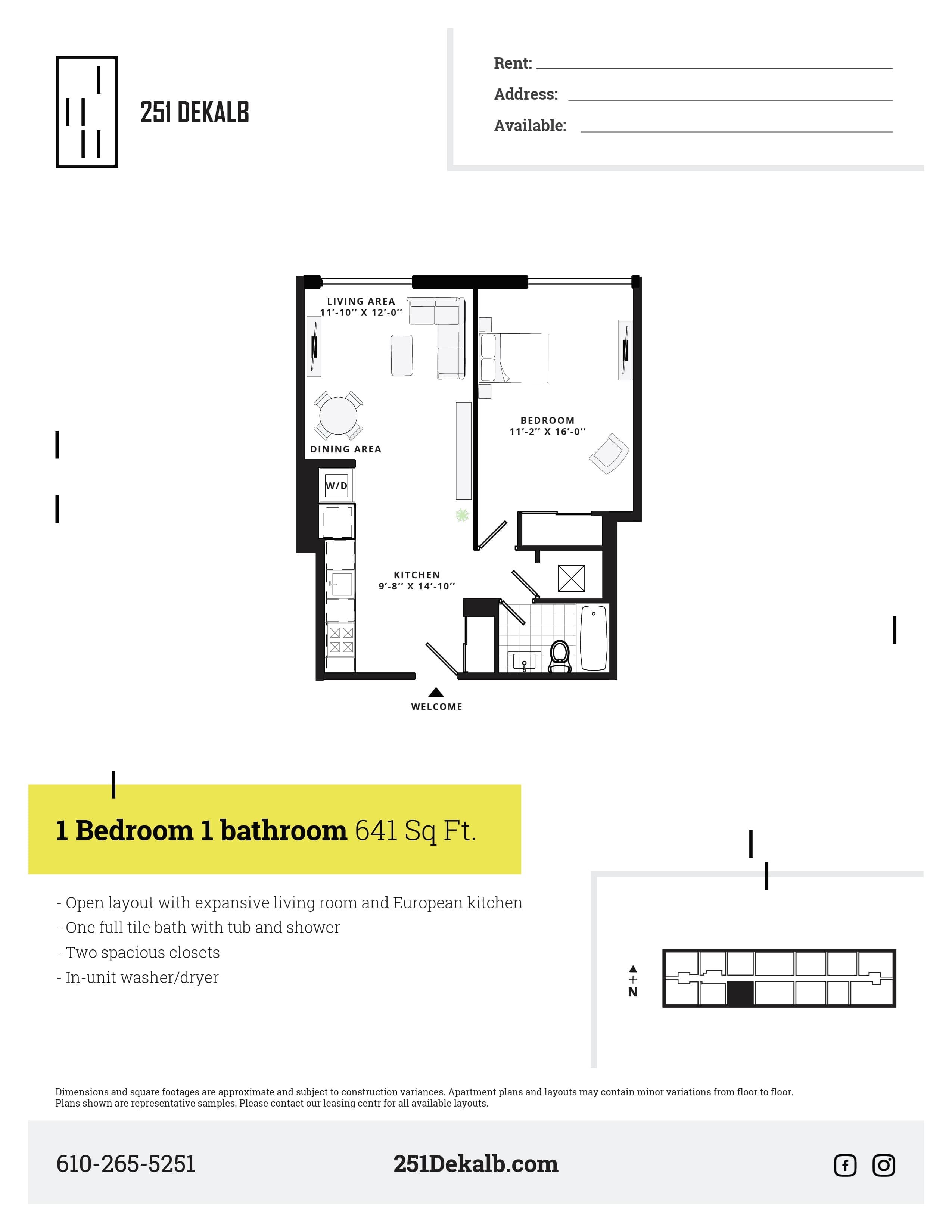 1 Bed Basic Floor Plan 3