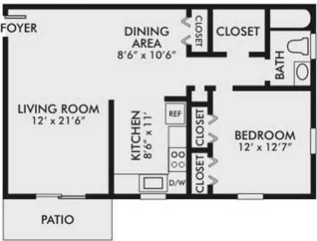 The Hamilton Floor Plan at The Villages of Lancaster Green Apartments in Lancaster PA
