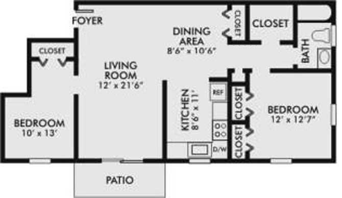 The Madison Floor Plan at The Villages of Lancaster Green Apartments in Lancaster PA
