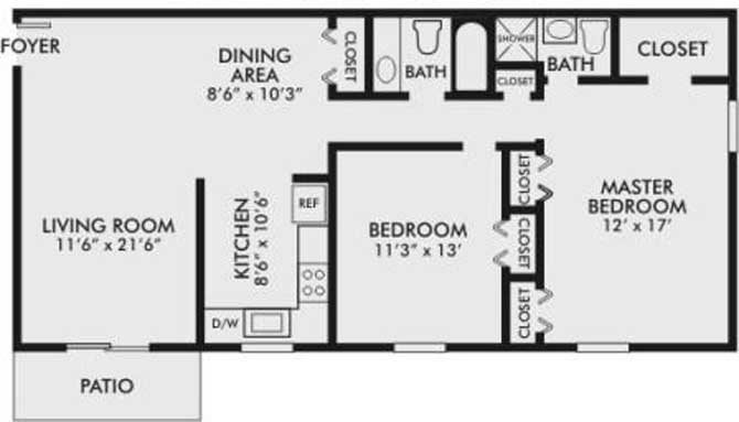 Wheatland Floor Plan at The Villages of Lancaster Green Apartments in Lancaster