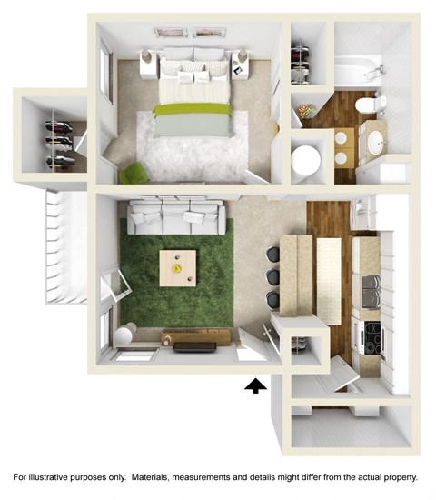The Spruce Floor Plan at Willow Ridge Apartments, Charlotte, 28210