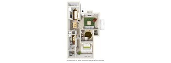 The Hemlock Floor Plan at Willow Ridge Apartments, Charlotte