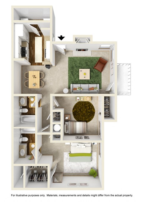 The Dogwood Floor Plan at Willow Ridge Apartments, North Carolina