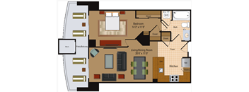 1 Bedroom, 1 Bath - A1