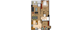 1 Bedroom, 1 Bath + Den - A4D