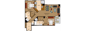 2 Bedroom, 2 Bath - B3