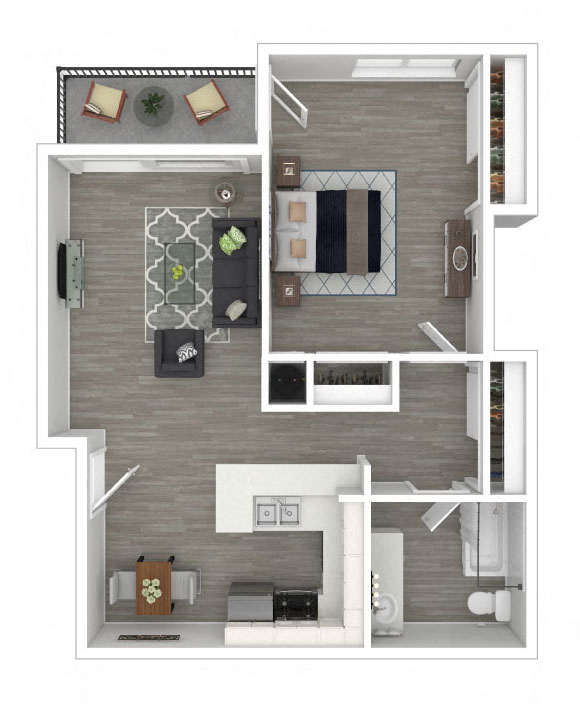 Sunset Barrington Gardens 1BR A floor plan