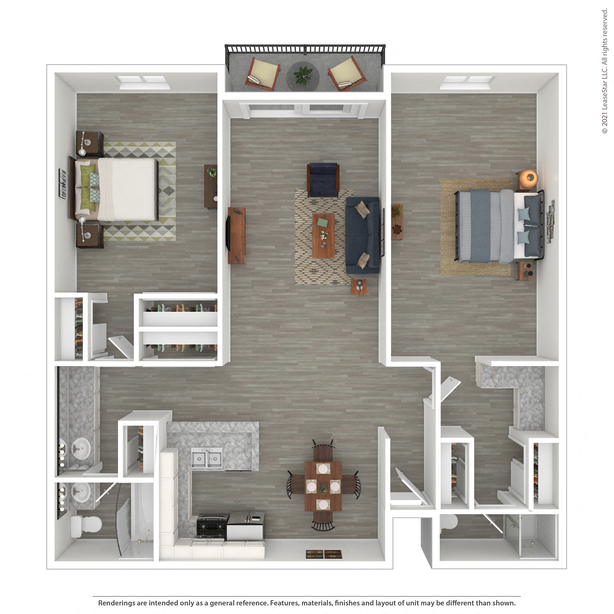 Casa Granada 2 Bedroom Floor Plan