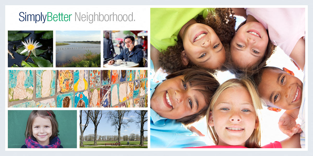 a collage of photos of children and a family