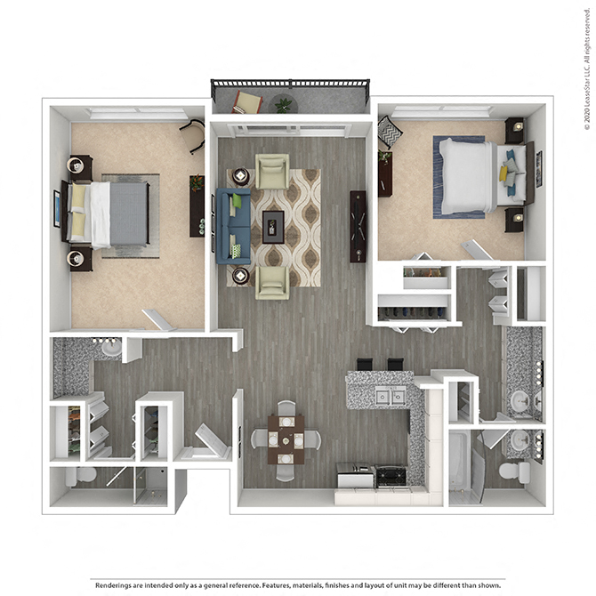 Two Bedroom, Two Bathroom