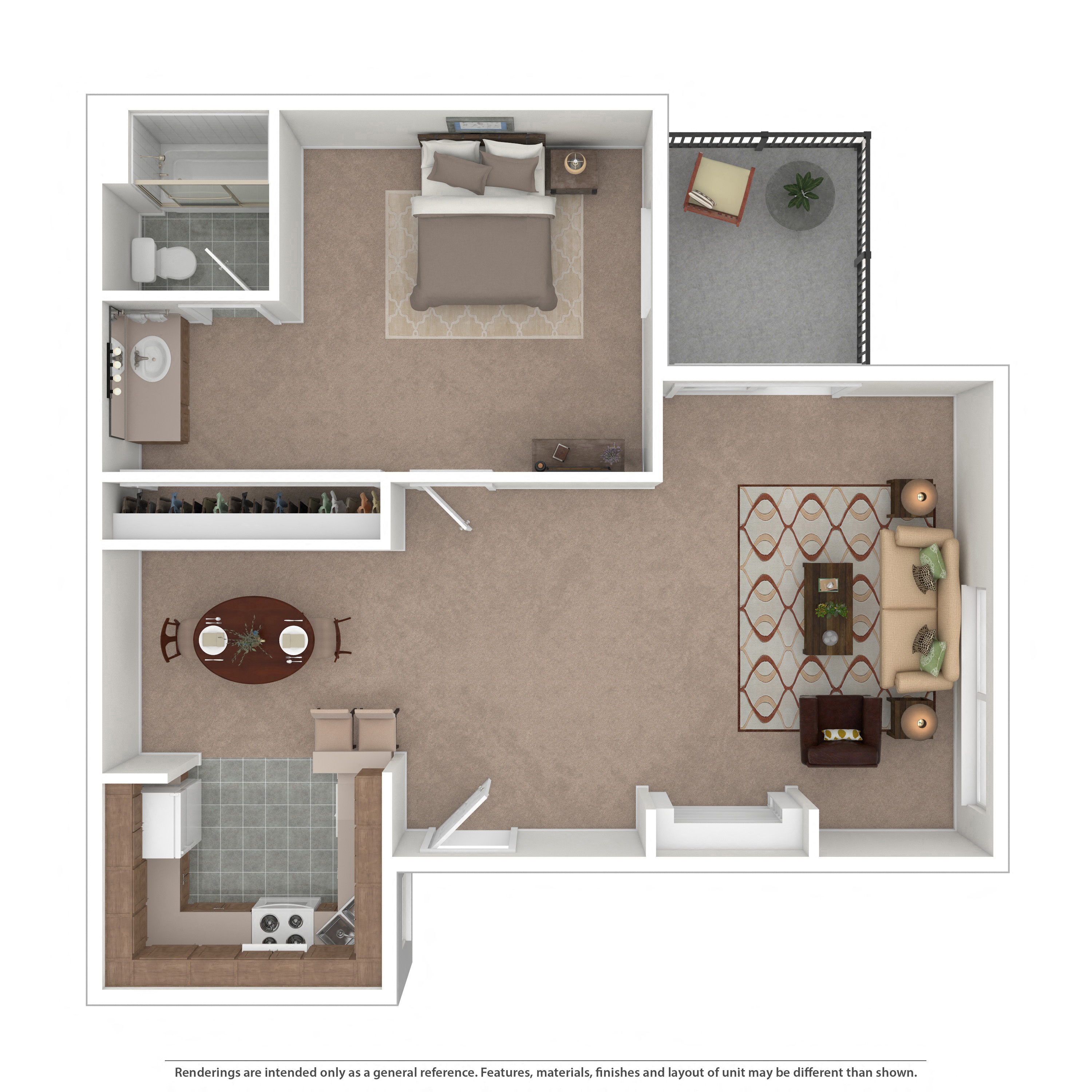 One-Bedroom B1 Floor Plan