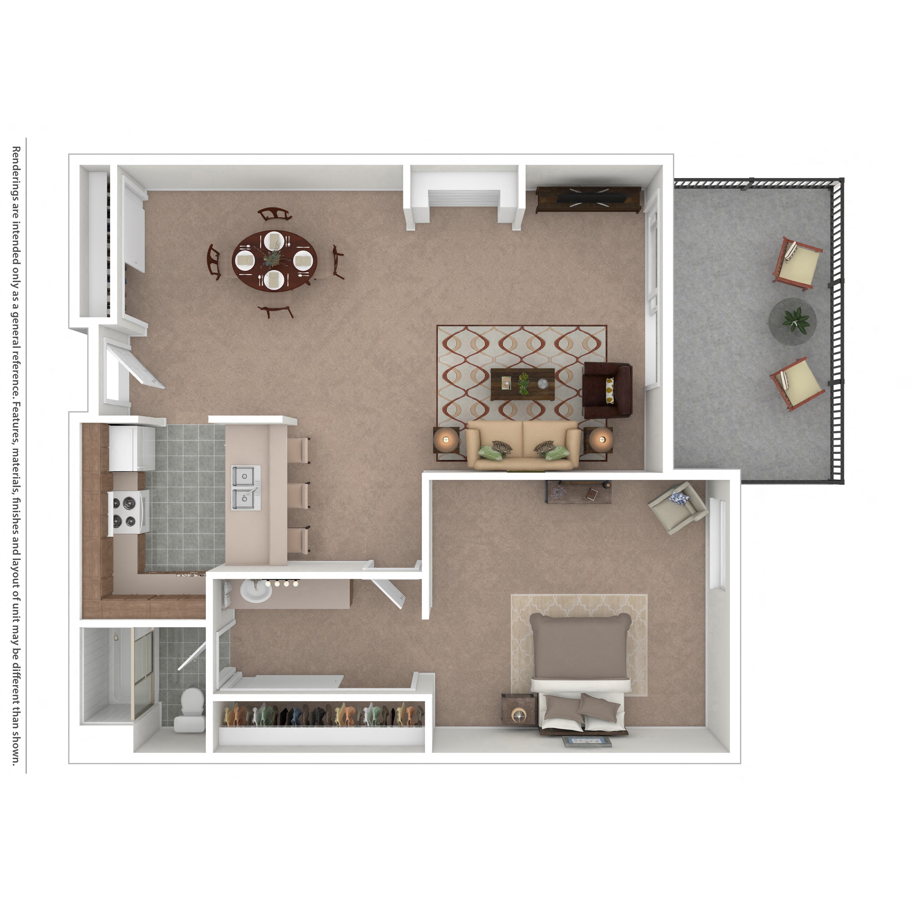 One-Bedroom B2 Floor Plan