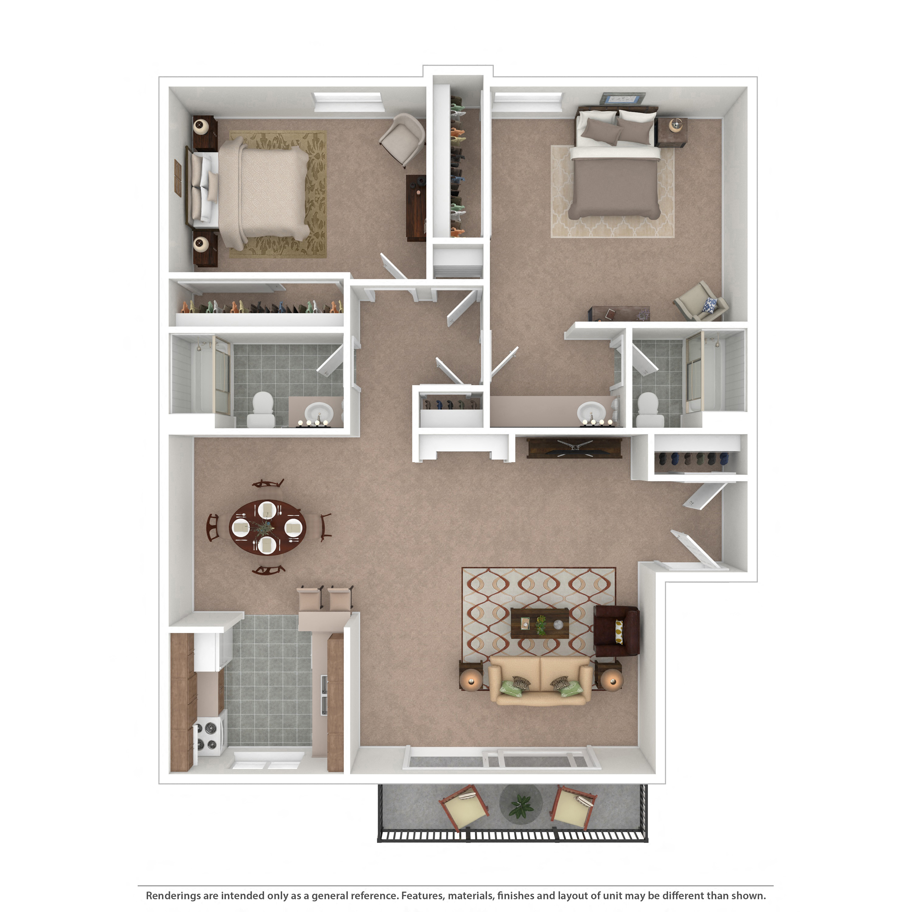 Two-Bedroom D1 Floor Plan