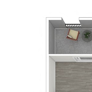 Two bedroom, one bathroom floor plan at Pleasanton Place Apartment Homes Two bedroom, one bathroom floor plan at Pleasanton Place Apartment Homes