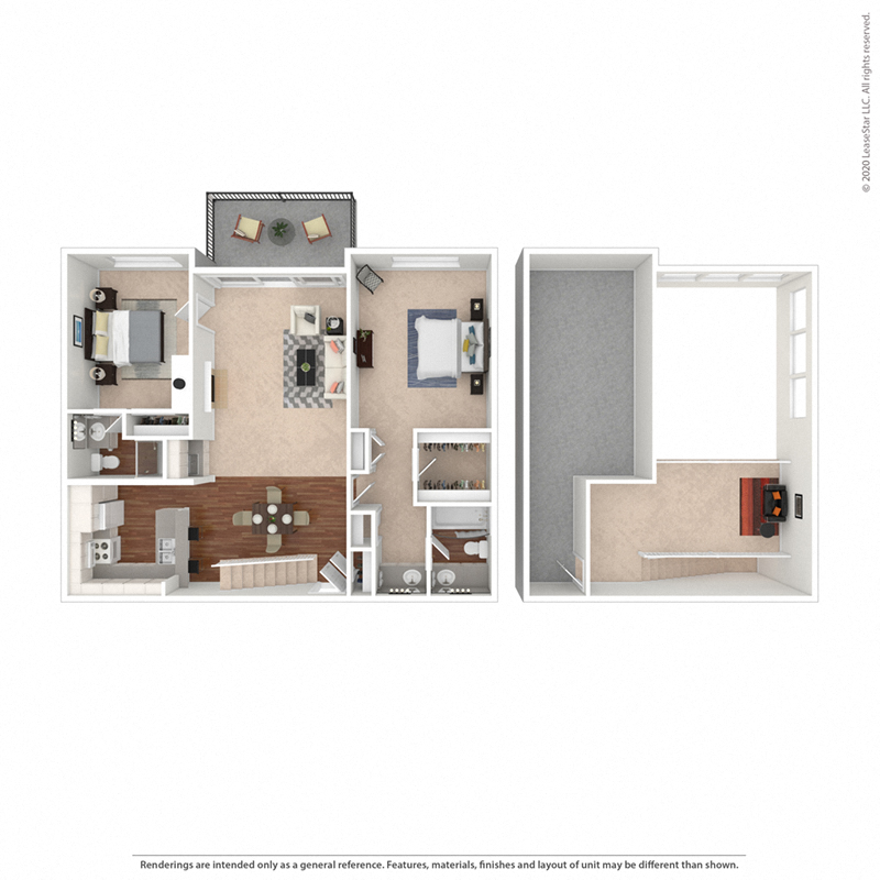 The Blue Dolphin – Two Bedroom Plus Loft at Mariners Village Apartment Homes