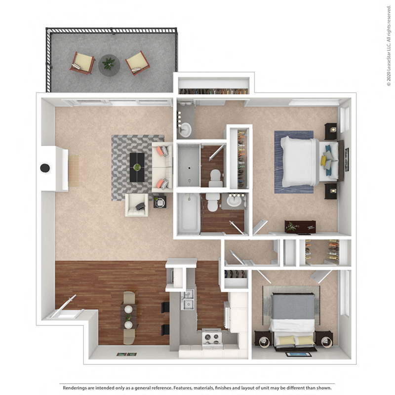 The Helm Deluxe – Two Bedroom at Mariners Village Apartment Homes