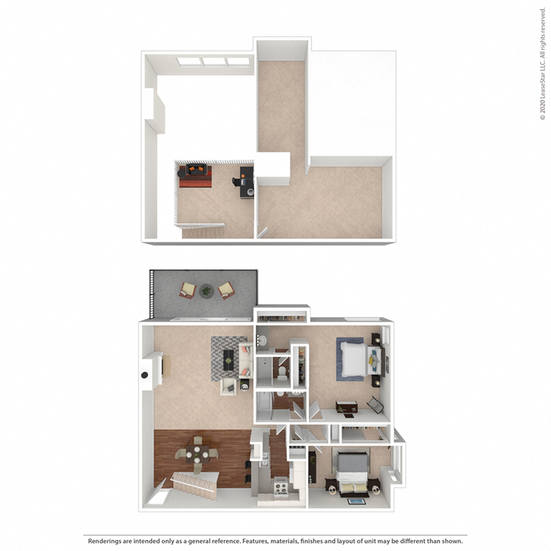The Mermaid + Loft – Two Bedroom Plus Loft at Mariners Village Apartment Homes