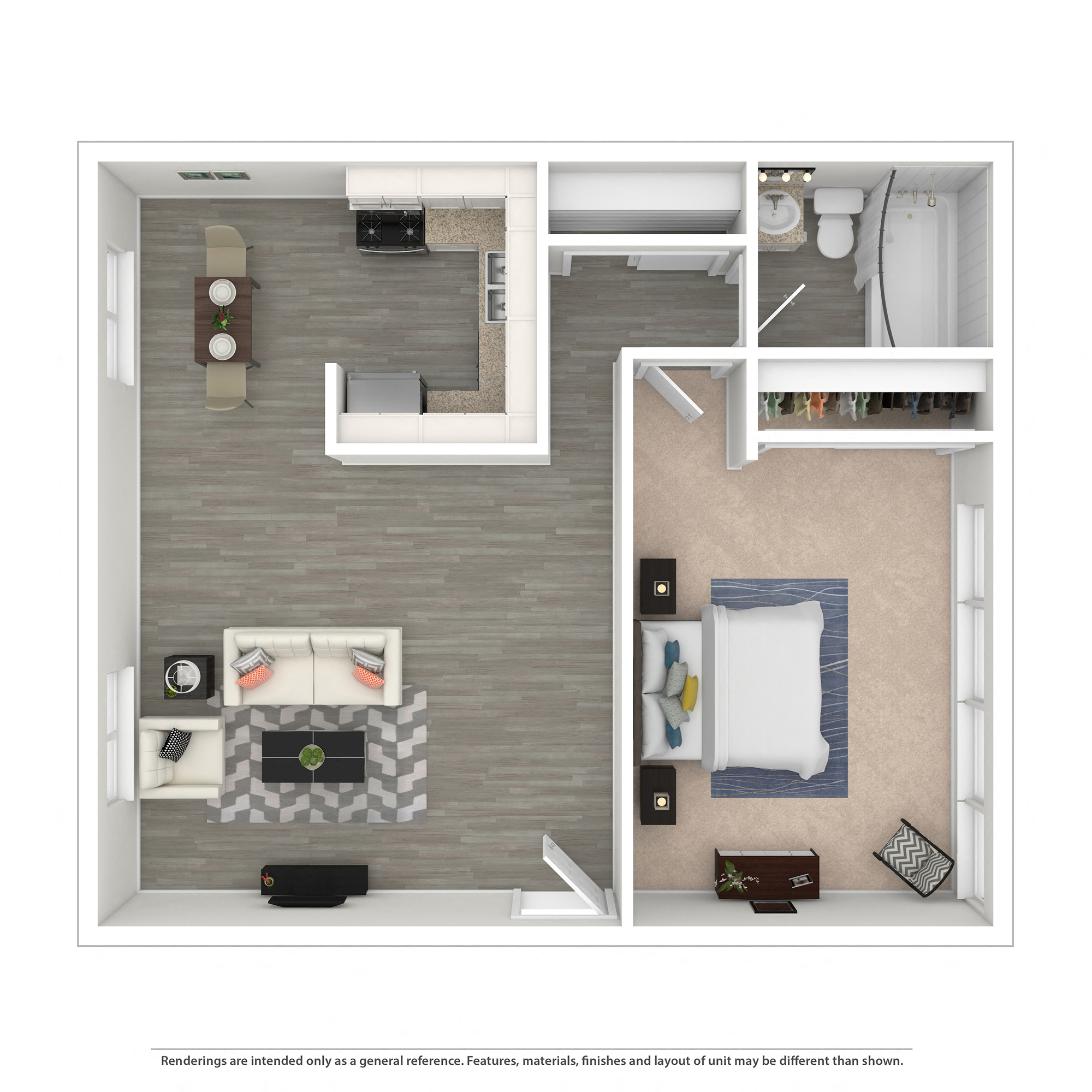 West Park Village One Bedroom - Plan I at West Park Village, California