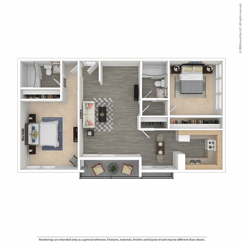 Plan E - Two Bedroom at West Park Village Apartment Homes