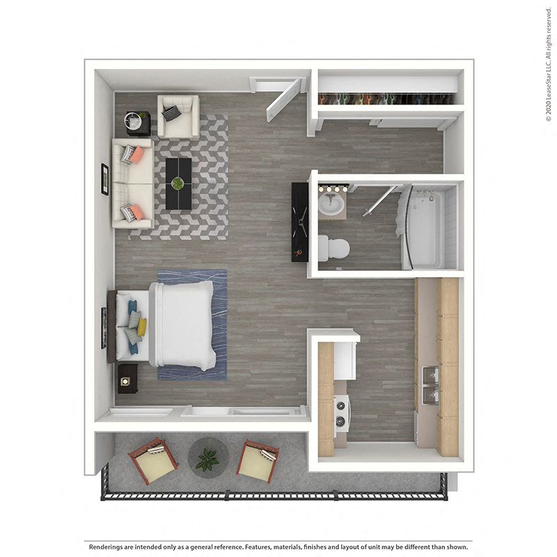 Studio Plan B at West Park Village Apartment Homes