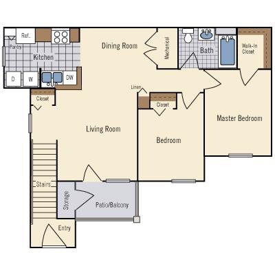 2 Bedroom Floor Plan 3
