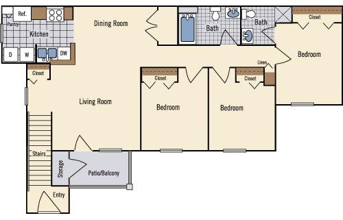 3 Bedroom Floor Plan 4