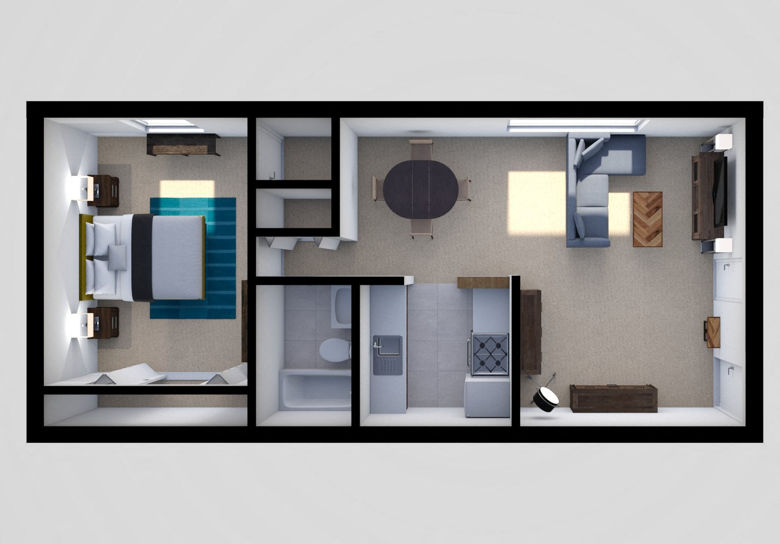 Rossbrooke 1 Bedroom Floor Plan at Rossbrooke Apartments and Townhomes, Cockeysville, Maryland