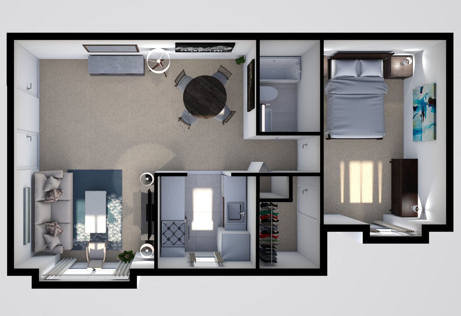 1 Bedroom Floor Plan at Reflection Knoll at 5 Corners, Timonium, MD