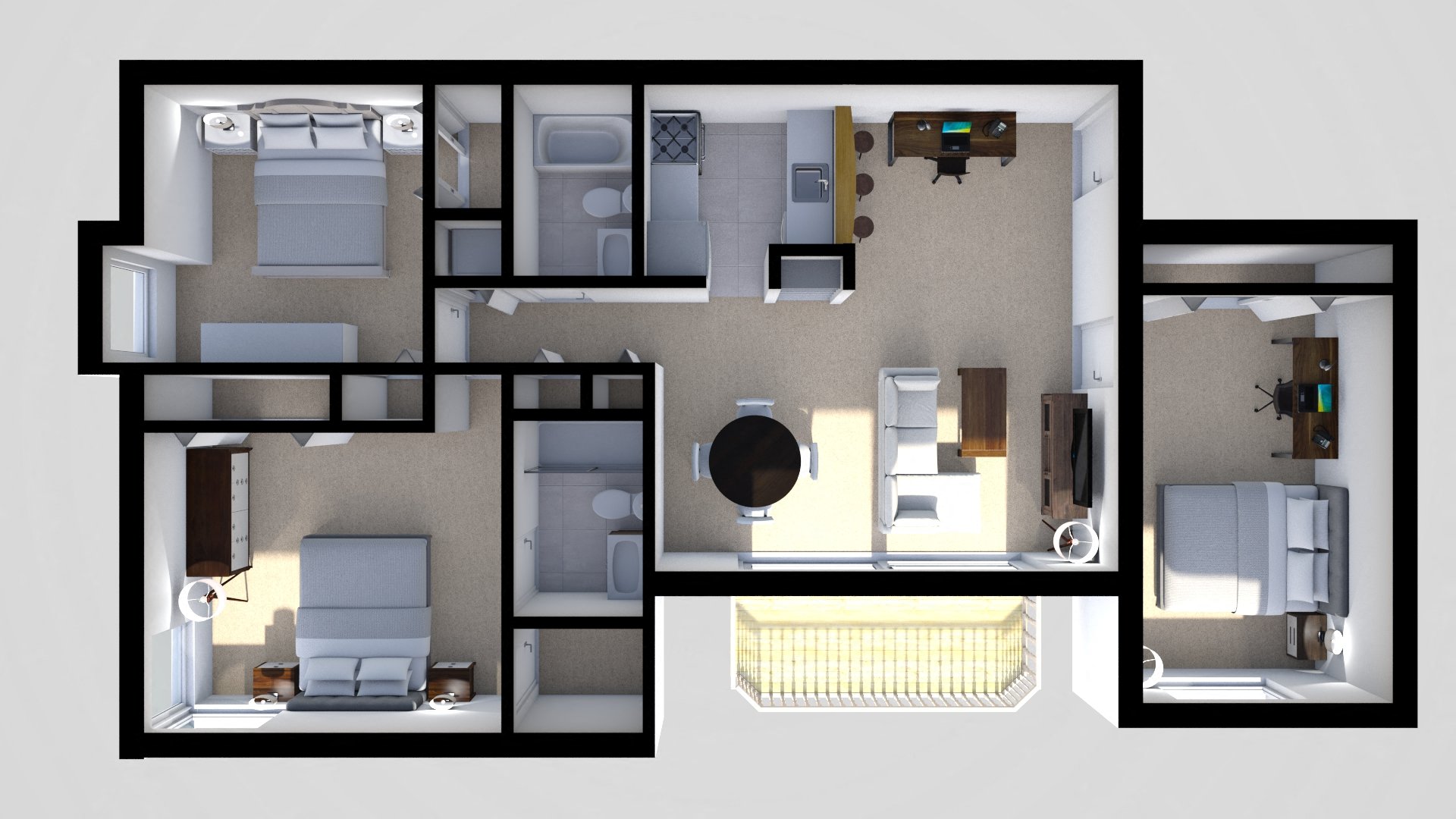 2-Bedroom with Option Den Floor Plan at The Paths at Loveton Farms, Sparks, MD, 21152