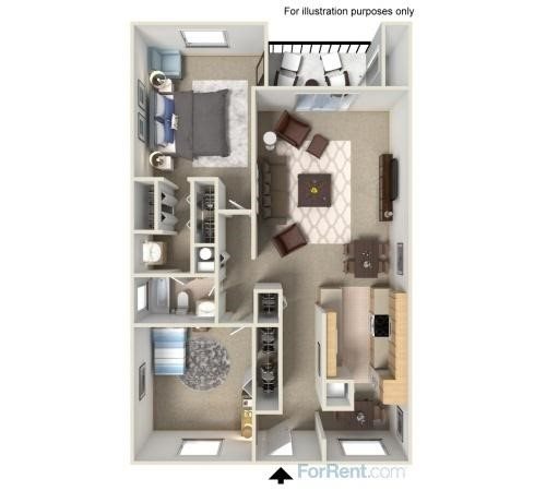 2 Bed 1 Bath Large Floor Plan 4