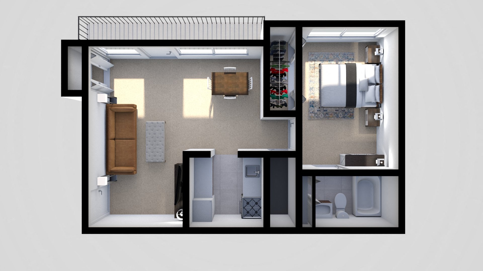 1 Bed 1 Bath Floor Plan at Hillendale Gate Apartments, Maryland, 21234