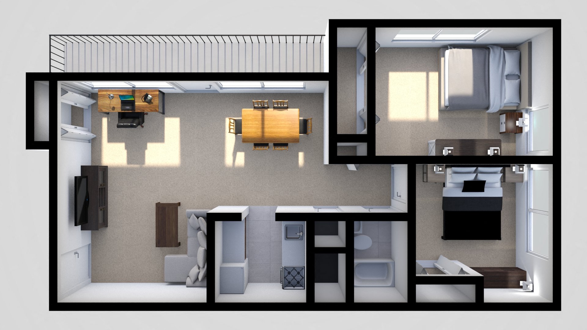 2 Bed 1 Bath Floor Plan at Hillendale Gate Apartments, Parkville, MD, 21234