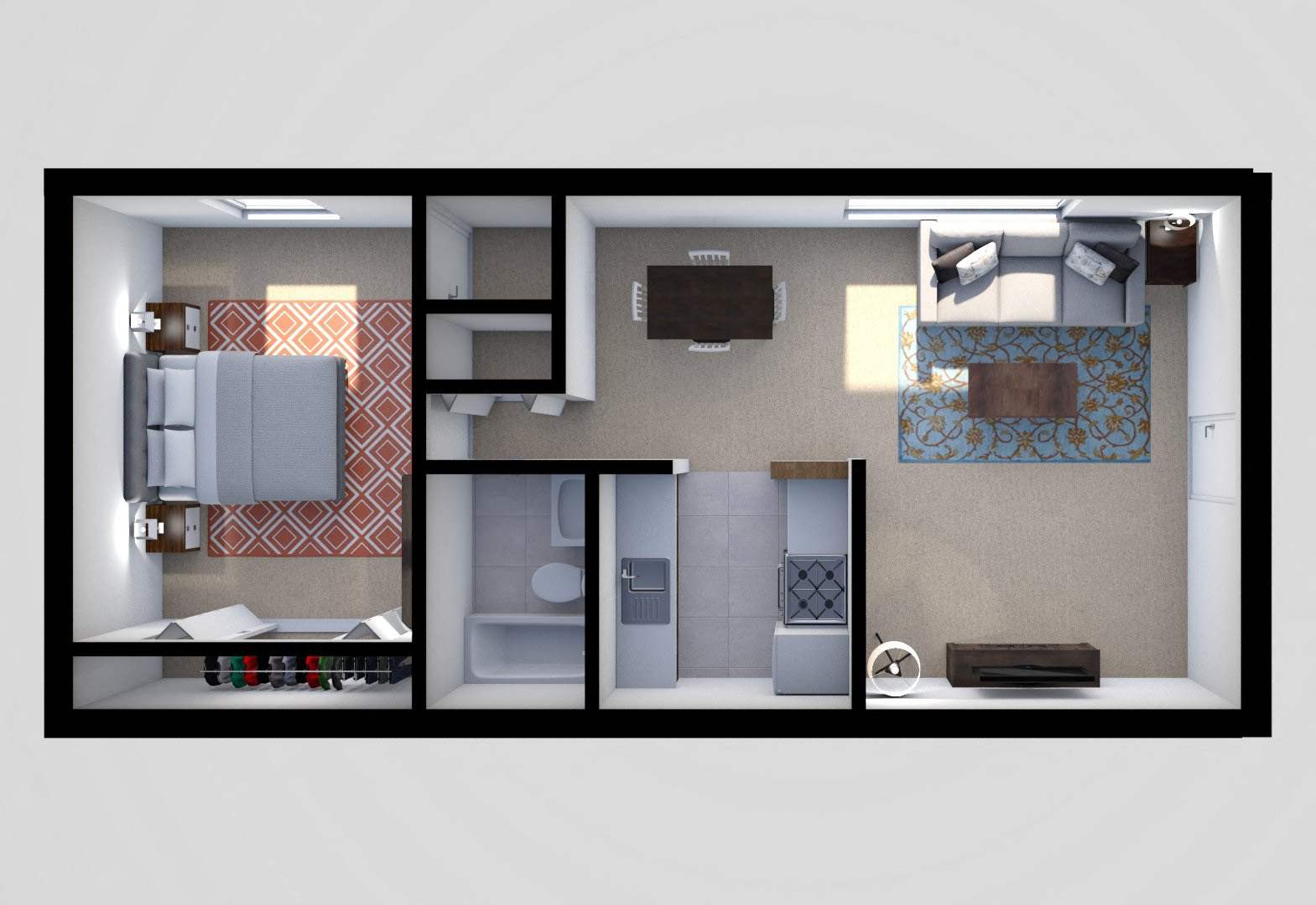 1 Bed Floor Plan at Windbrooke Apartments, Glen Burnie, MD, 21061