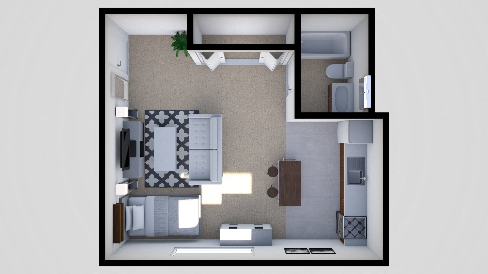 Studio Floor Plan at Windbrooke Apartments, Maryland