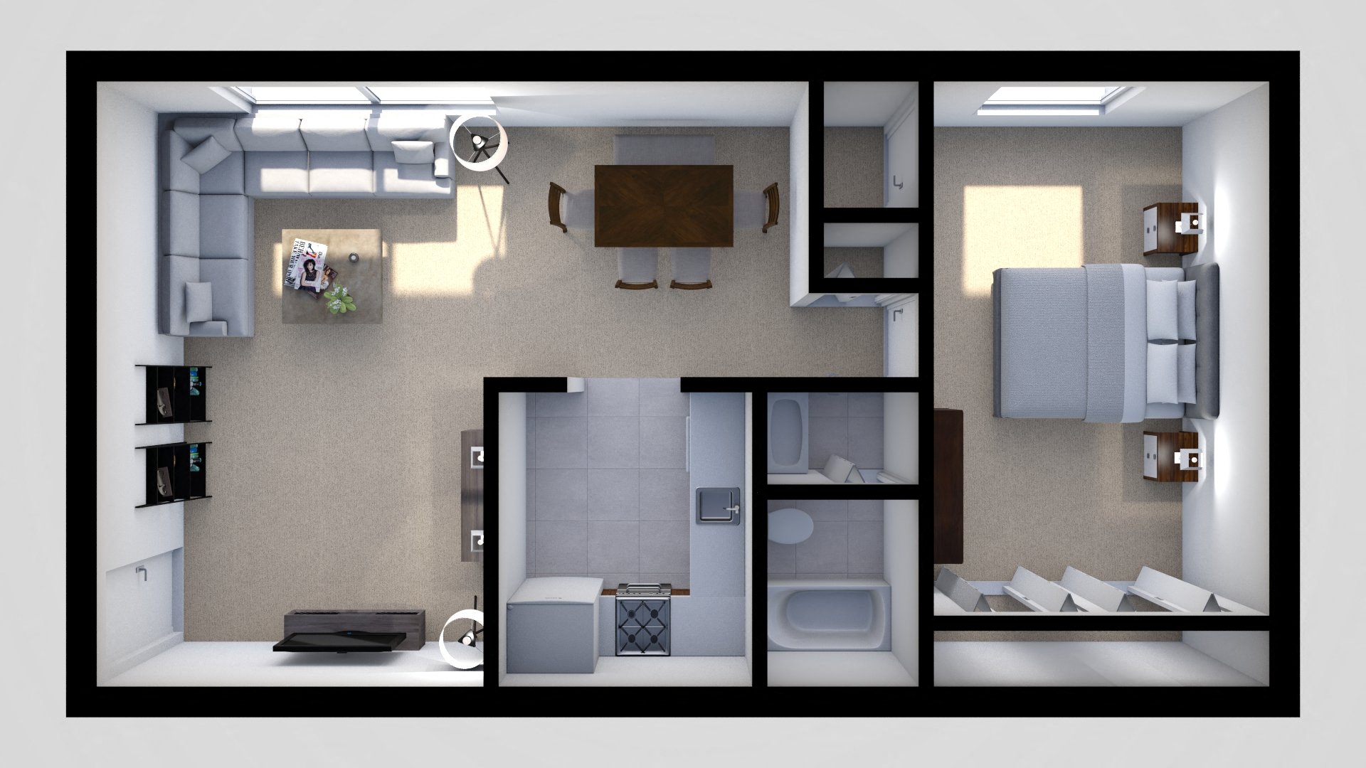 1 Bedroom 1 bath Floor Plan C at Hidden Woods Apartments, Glen Burnie 21061