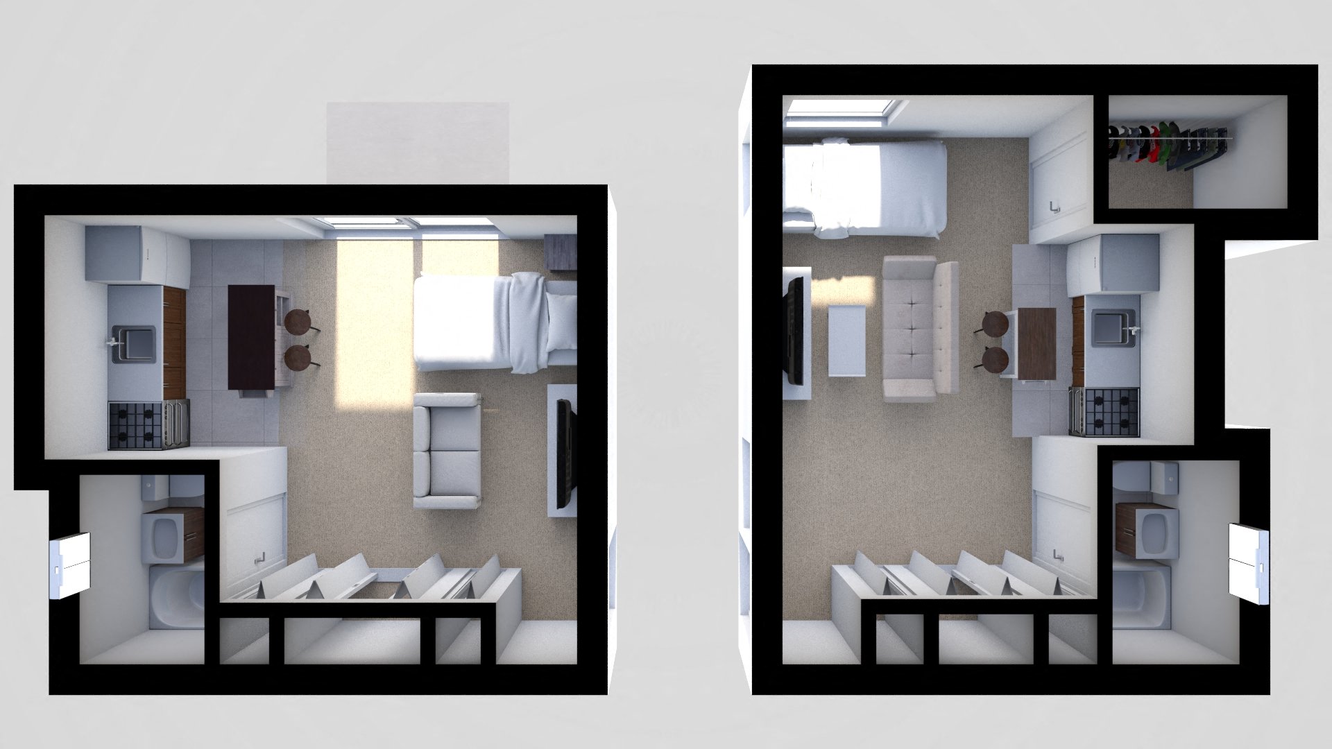 Studio 1 bathroom Floor Plan O at Hartland Village Apartments, Essex, MD, 21221