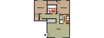 2 Bedroom 1 Bath