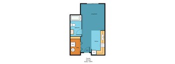 0x1a Floor Plan at Guinevere Apartment Homes, Seattle, WA, 98103